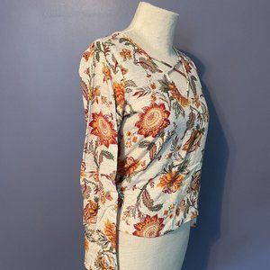 Riachuelo AK Casual Floral Bell Sleeve Top Brazilian Sz 36 US XS/S